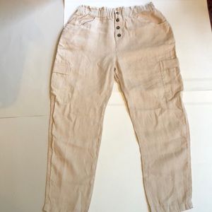 NWT Anthropologie Amadi 100% Linen Pants - size L